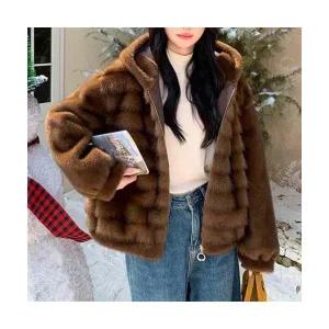 고퀄 럭스에코 밍크 후드 퍼자켓