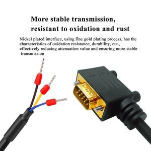 DB9 직렬 포트 케이블 RS232 엘보 연결 라인 핀 수 암 커넥터 데이터 변속기 3 터미널 15m