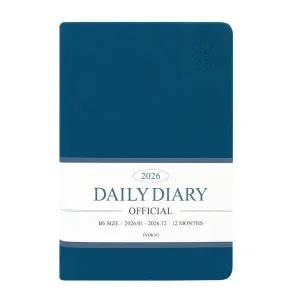 [인디고] 2026 오피셜 B6 데일리 다이어리 (날짜형, 32절, 일간) - 피콕블루