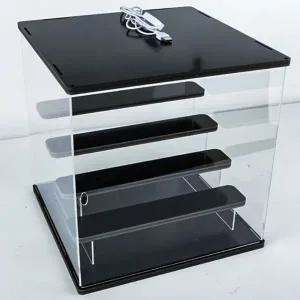 투명 장식장 피규어 건담 진열장 led 장식장 4단 조명 디스플레이 미니피규어 아크릴 수집품 무드등