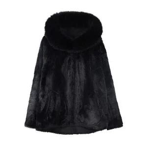 [하프클럽/아르덴미즈](55~88)리얼폭스후드 리버시블 무스탕