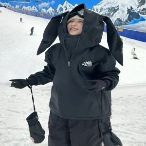 스키보드복 겨울 방수 토끼귀 스키복 남녀 빅사이즈 바람막이 코트 심쿵직구