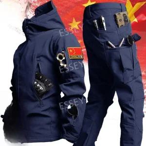 남성 겨울 전술복 미군 전투복 밀리터 후드 기모 블루세트 세트 군용 작업복 방수