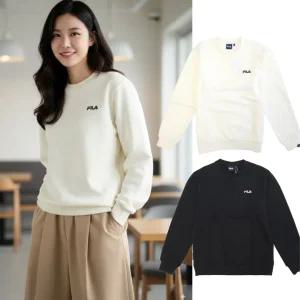 [백화점판] 휠라 에센셜 맨투맨 스탠다드핏 코튼 맨투맨 티셔츠