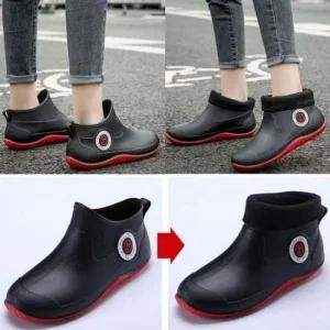 주방화 방한 털 스타일 장화 조리 방한 방수 신발 다