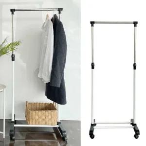 이동식 바퀴 하단 수납 가능 의류 정리용 옷걸이 행거 의류매장용행거 1단스탠드행거