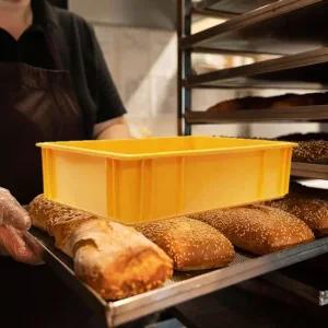 빵바구니4호 노랑 플라스틱 다용도 빵박스 상자 빵바구니 대형바구니 야채바구니