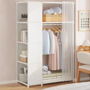 미니 철제 간이 비키니 커버 시스템 조립식 옷장 행거 간이옷장 미니옷장 부직포옷장