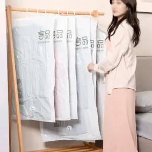 밸브형 진공압축팩 옷걸이형 이불 의류 보관 캠핑 압축팩 만능지퍼백 옷걸이형
