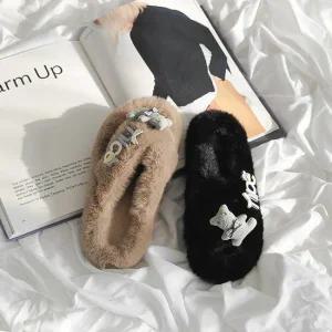 하리보 곰돌이 장식 털 슬리퍼 3cm