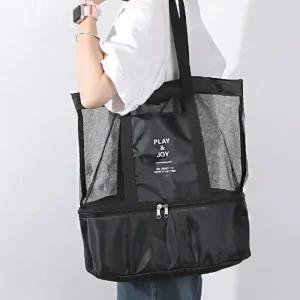 [아우트]메쉬 비치 숄더백 수영장 사우나 가방 1P