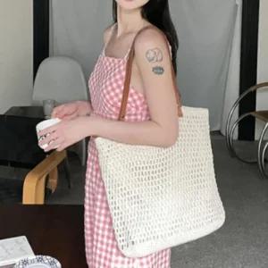 [룽스]손잡이 니트 가방 빅사이즈 비치 네트백