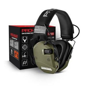 [미국배송] PROHEAR 022 사격 및 사냥용 전자 귀 보호 - 29DB SNR 소음 감소 5배 사운드 증폭 4개의 전방위 마이크 HD 스피커 총기 범위 청력 머프 그린
