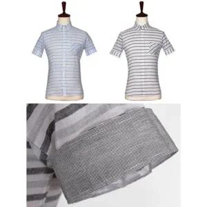 [하프클럽/]반팔셔츠 남녀공용 줄무늬 정장남방 단가라 남자남방