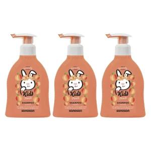사노산 키즈 샴푸 복숭아 200ml 3개 유기농 올리브 우유 Sanosan Kidz