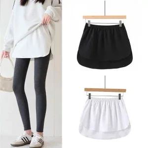 [하프클럽/]컴포트 모조레이어드티 이너 플레어스커트 크루넥티 하단라인