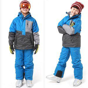 [안체스]와이키 완전방수 아동 주니어 스키복 보드복 상하세트 블루