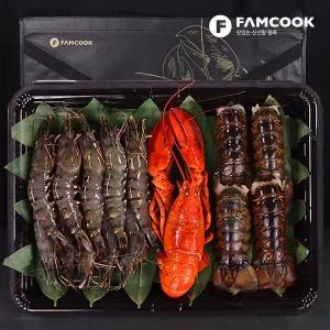 [팸쿡]랍스타드새우 선물세트 1호(랍스타테일4미자숙랍스타1미블랙타이거새우10미) (1.5kg 내외)