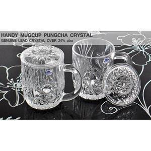 크리스탈 풍차뚜껑머그세트4pcs/잔/컵/크리스탈유리컵/뚜껑머그/선물/답례/개업선물/보험상품