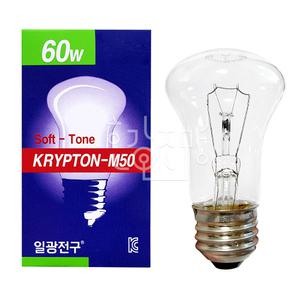 [10개입] 일광 국산 백열등 크립톤 60W (220V) M50