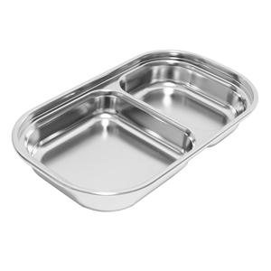 2구 스텐 간식접시 이유식기 어린이집 유치원 식판 그릇 아기 유아 나눔 접시 죽 용기 반찬통 다이어트