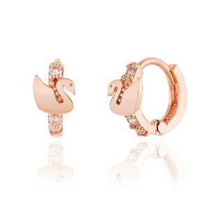 [러브썸쥬얼리] 14K 미니스완 귀찌 한쪽(핑크/옐로우)