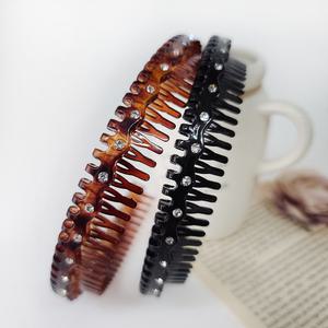 고탄력 기본 얇은 큐빅 빗살머리띠 헤어밴드 세안 운동 YUCH02