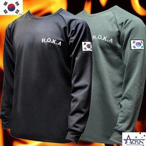 국산 블랙 카키 2컬러 ROKA 로카 기모 발열 자수 맨투맨 기능성 방한 넥워머 SET 커플 남자 여자 군인 티셔츠