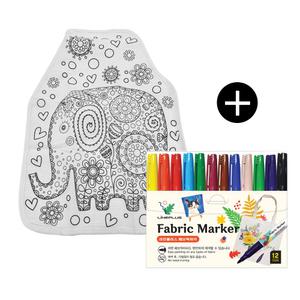 DIY 엄마와 색칠공부 앞치마 만들기 / 코끼리+패브릭마카12색