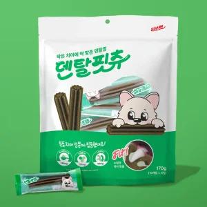 리브펫 덴탈핏츄  강아지껌 덴탈 치석제거 양치 애견 소형견 노령견 입냄새 1개 10P 170g