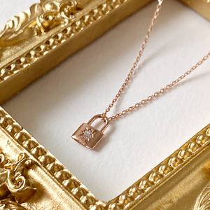 [모네츠]14K 금 자물쇠 목걸이 쁘띠 미니 펜던트 레이어드