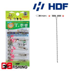[09피싱]해동조구사 T 천평/HA-745 도래 T철사 원투 선상 낚시 카드채비 도래 구슬 바늘묶음