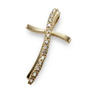 [비앤비골드] 14K/18K 라인 큐빅 십자가 펜던트 NPP34305