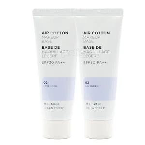 더페이스샵 에어코튼 메이크업 베이스35gx2-라벤더