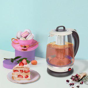 [에버튼하우스] 휴 티포트 1.8리터 보온 차주전자 커피포트 무선주전자 올라운드 LED 분리형 차망