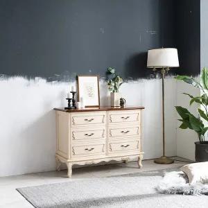 [리체갤러리] 수입 프렌치 엔틱가구 원목 보나끄 안티 아이보리 양서랍장