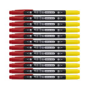 컴퓨터용 싸인펜 백점만점 양면 컴싸 12개입 OMR 카드 마킹 펜 수능 국가 고시 면허 시험 체크 사무 용품