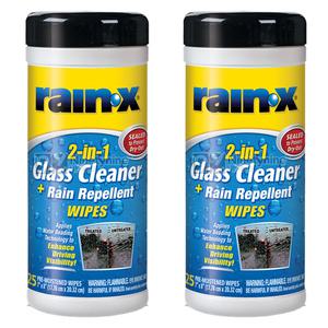 레인엑스 발수 티슈-25매 630022 2개 유리세정제 발수코팅제 유막제거제