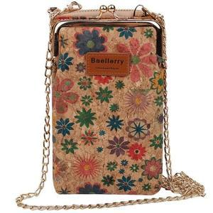 코르크 플라워 패턴 휴대폰가방 지갑 체인 크로스백K31400