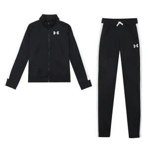 언더아머 UA G 니트 플리스 기모 트랙수트 기모 여성 트레이닝복세트 짐웨어 블랙 1363380-002
