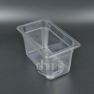 PC바트 투명 밧드 6인치 1/4사이즈 (26.5x16.2x15cm) 사각 플라스틱 밧트 밀폐용기 반찬통 보관 정리 용기