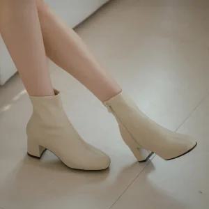 소보제화 제이든 3type 베이직 발편한 미들굽 스판 앵클부츠 여성부츠 3cm 5cm 7cm