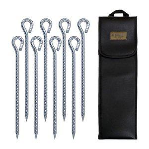 블랙벅 고강도 쇠말뚝 단조팩 40cmx8개 + 가죽팩가방 단조팩 캠핑팩세트 타프팩 캠핑팩 텐트팩 캠핑용품