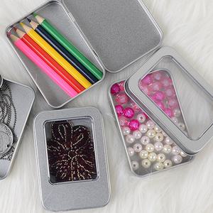 다용도 투명 사각 틴케이스 소형 철재 미니 소품정리