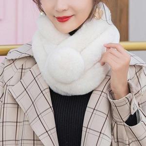 [OF005MP2]방울 퍼 목도리   쁘띠 밍크 여자 겨울머플러