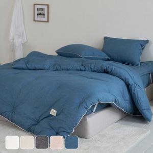 호텔 체크인 프리미엄 코튼 100수 옥수수솜 간절기/사계절 순면 차렵이불 S/Q/K/CK 5컬러