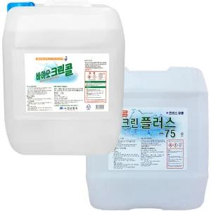 일상 업소 가정 용 발효알콜75 뿌리는 살균 소독제 크린플러스20L 바이오크린콜20L 구성