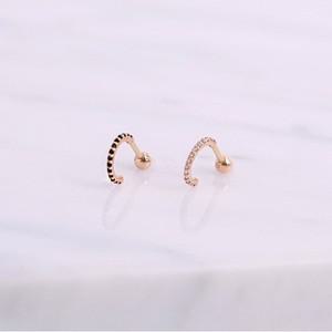 [롯데백화점]로이드 [GB]베이직 화이트 큐빅 하프링 피어싱 14K GOLD 귀걸이 LPFH2091G