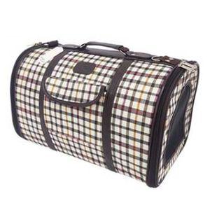 강아지 체크 이동가방 베이지 대형 1P 고양이 이동장