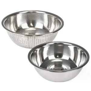 키친아트 대형 스텐 다라이 58cm 2종세트 타공 물빠짐 김장대야 스텐대야 김치 믹싱볼
